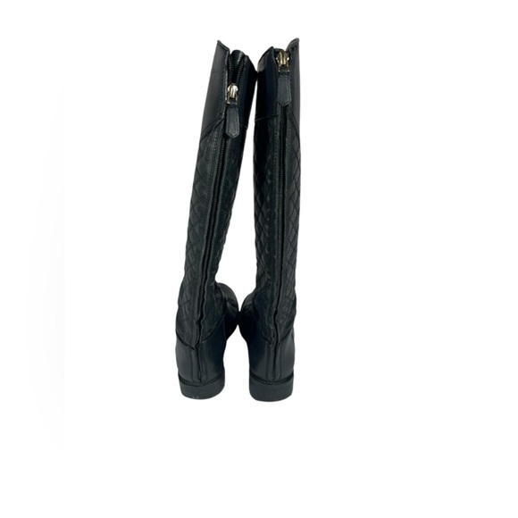 Tory Burch Riding Boots Claremont Tall Boots Quilted Black Vegan Leather… - Picture 6 of 16